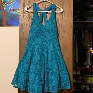 Teal lace dress